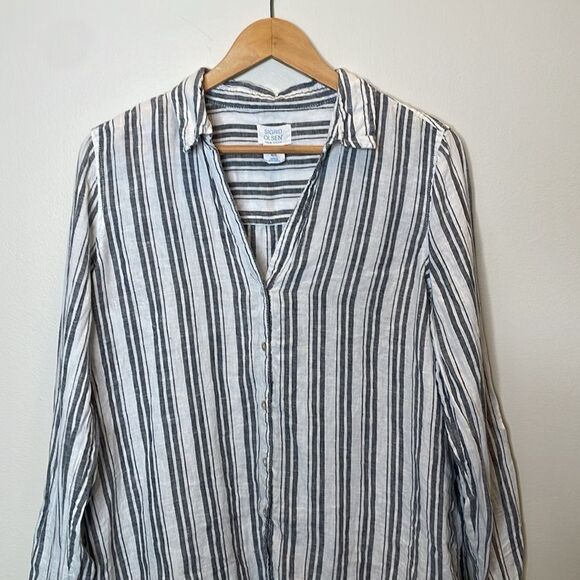 Sigrid Olsen Linen Button Down Top Size Medium - Picture 2 of 7